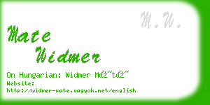 mate widmer business card